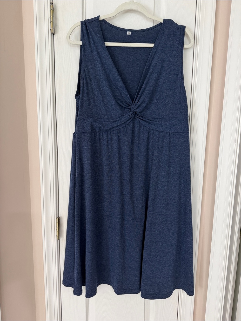 Amazon Sleeveless Twist-Knot Midi Dress in Navy, XL